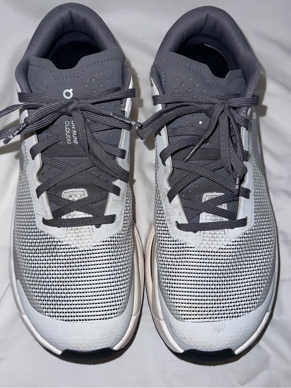 On Running Men's Cloudrunner Gray and Black Athletic Shoes